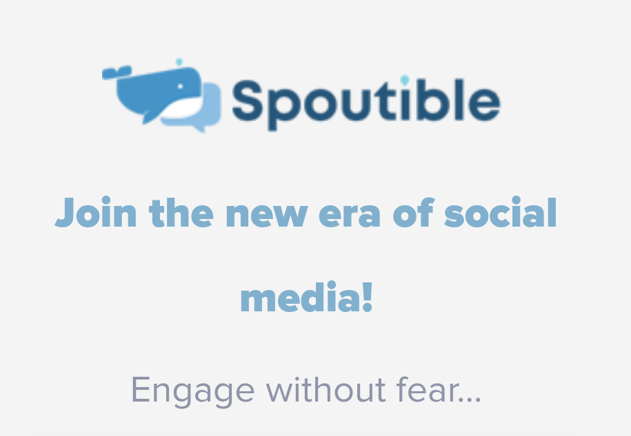Spoutible logo and spoutible tagline 